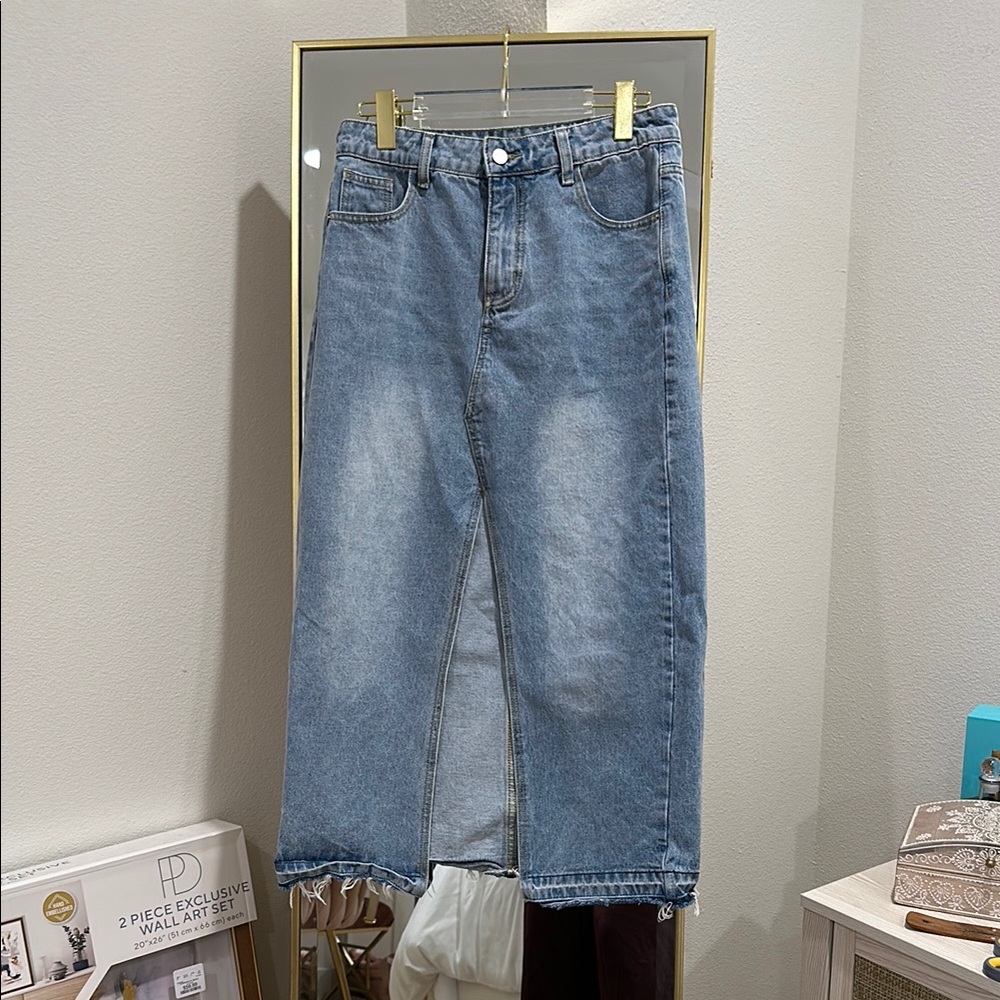 Denim Midi Skirt